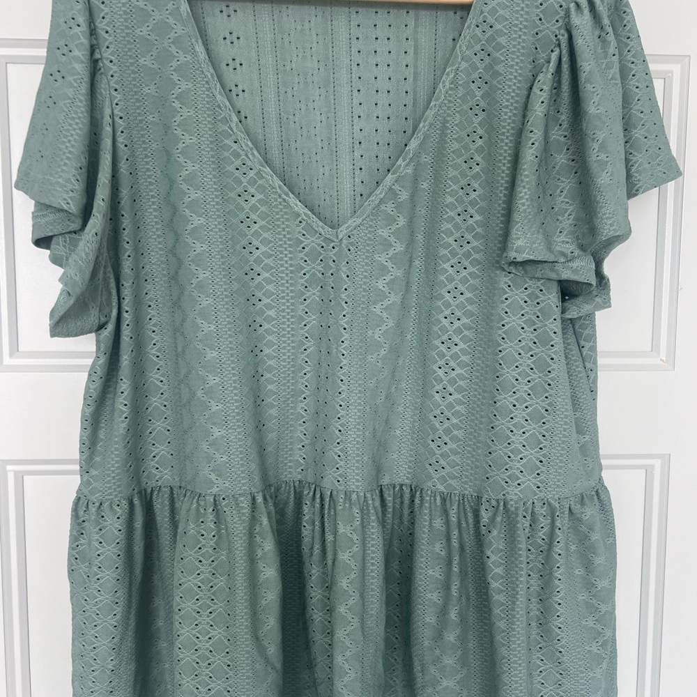 Elegant Green Lace Women Top